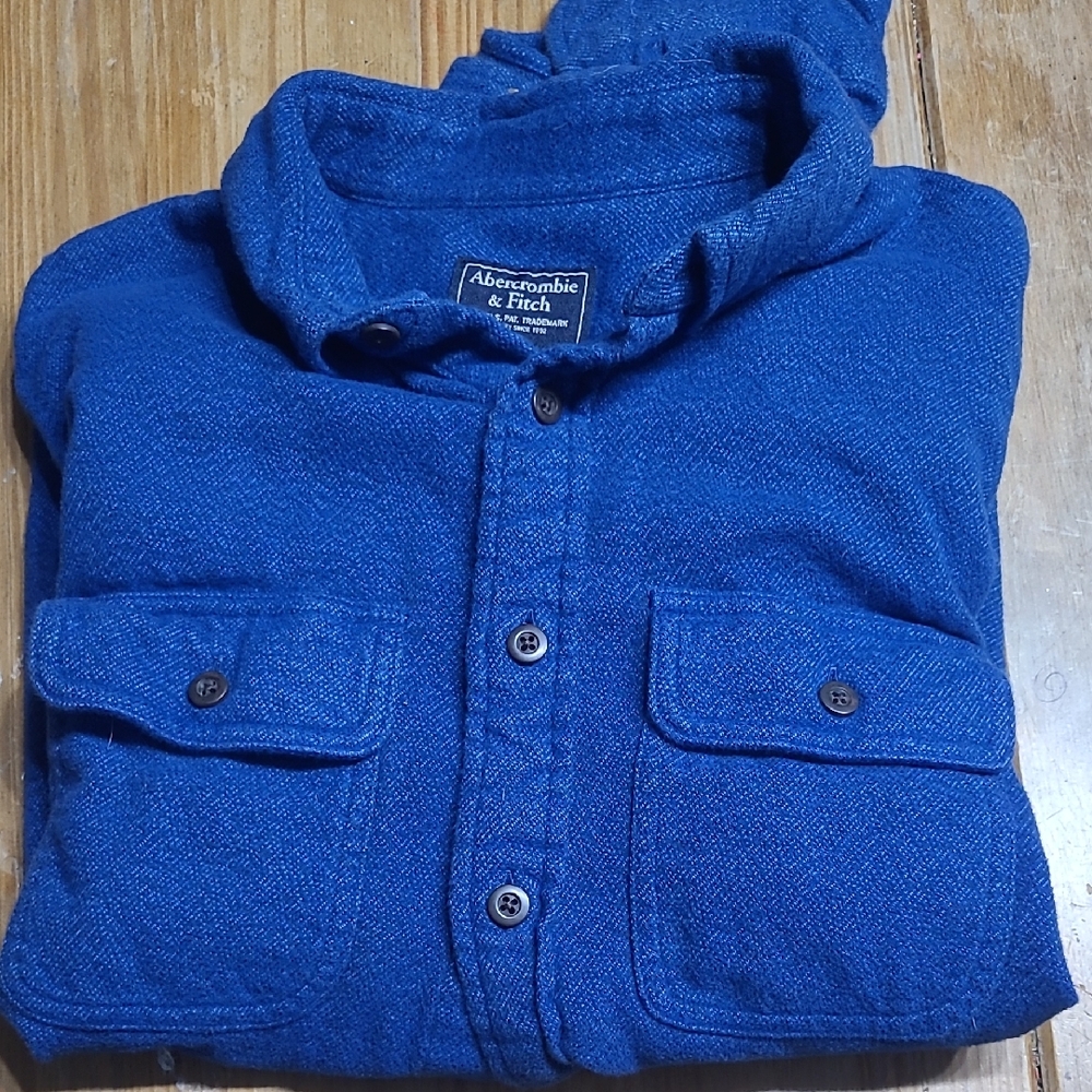 Abercrombie & Fitch Vibrant Blue Button-up Shirt